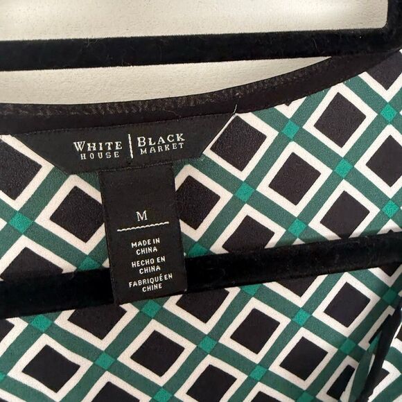 White House Black Market Women’s Medium Patterned Tank Top Stretchy Office Core - Picture 2 of 5